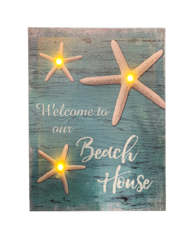 Special Price Printed canvas Welcome sign with 3 LED lights