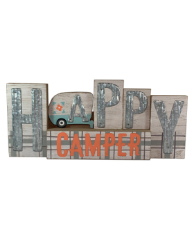 Special Price Wood Happy Camper standing sign