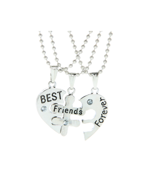 Heart Best Friends Forever Necklace Set