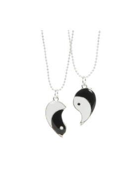 Yin Yang Heart Necklace Set