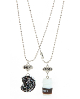 Coffee/Cookie Best Friends Necklace Set