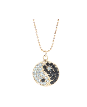 Rhinestone Yin Yang Necklace