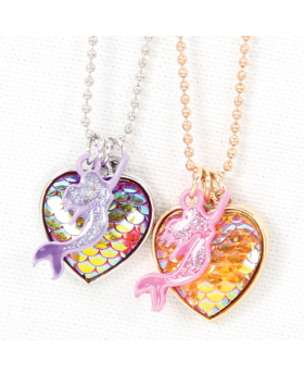 Mermaid Best Friends Heart Neck