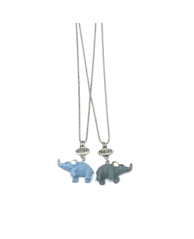 3-D Elephant Best Friends Necklace Set