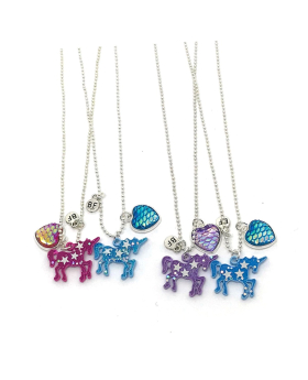 Glitter Unicorn Best Friend Necklace Set