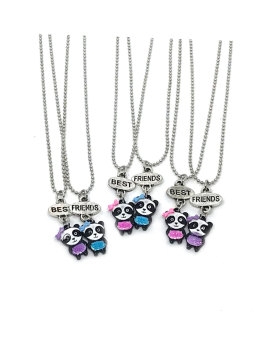 Glitter Panda Best Friend Necklace Set