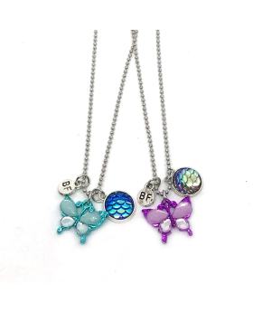 Butterfly Best Friend Necklace Set