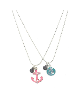 Best Friends anchor glitter necklace