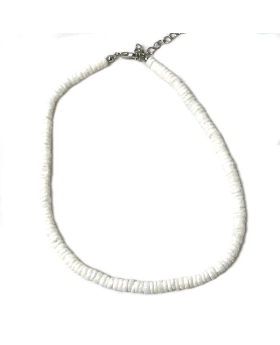 White Clam Shell Heishi Choker 14 inch