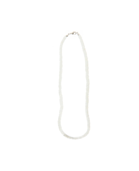 16 inch White Round Heishi Necklace