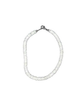 10 inch white Heishi shell anklet