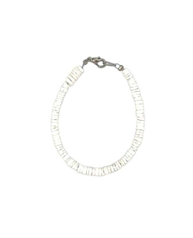 7 inch white Heishi shell bracelet