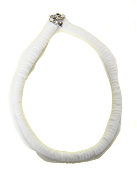 White Square Cut Chip Shell Anklet
