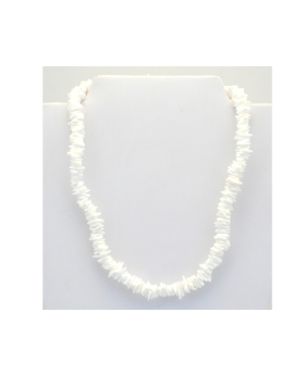 18 inch White Square Cut Chip Shell Necklace
