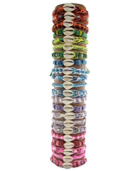 Assorted Bright Braided with Shell and Beads Bracelet