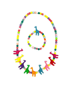 Kiddie Giraffe Necklace and Bracelet Set