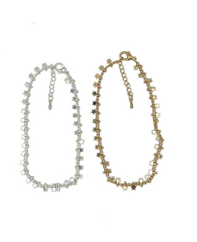 Assorted Gold and Silver Anklet with tiny star dangles