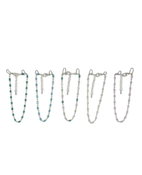 Assorted small bugle bead on silver chain Anklet