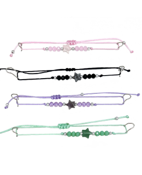 Assorted Stone star and bead Bracelet