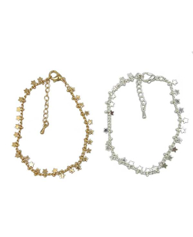 Gold and Silver assorted Bracelet with small star dangles