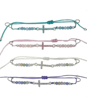 Assorted Crystal Cross Bracelet
