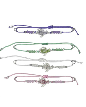 Assorted crystal Penguin on beaded string Bracelet