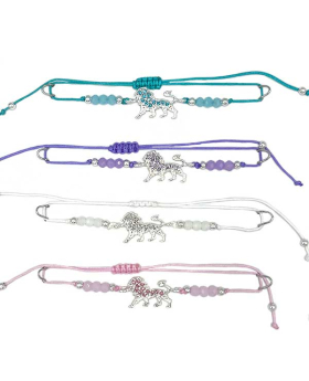 Assorted Crystal Lion on beaded Bracelet