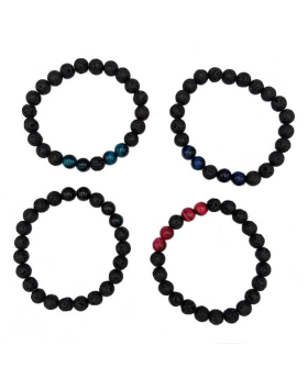 Black Lava beaded Bracelet with assorted accent beads