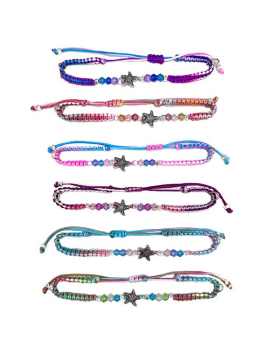Silver Starfish bead on adjustable string Bracelet
