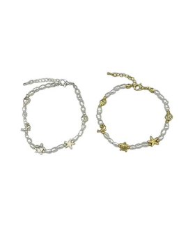 Pearl beaded Sea life bracelet gold and silver assorted