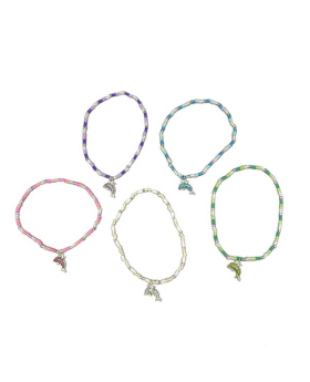 Elastic beaded Bracelet with Crystal Dolphin charm