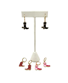Gold Cowgirl Boot drop Earrings assorted