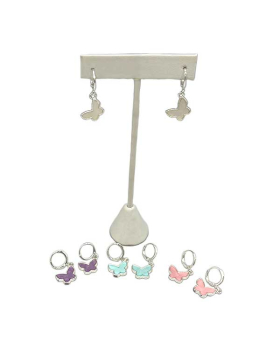 Pearlized enamel Butterfly drop Earring assorted