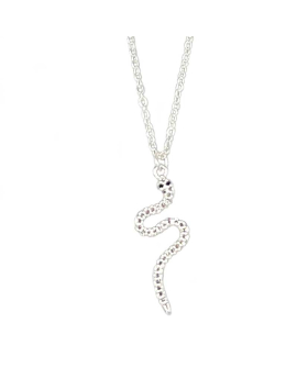 Cubic Zirconia Snake on silver chain Necklace