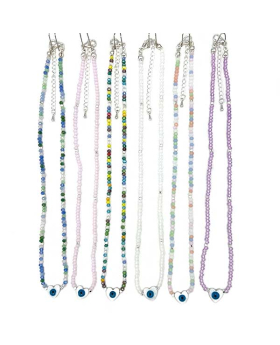 Lucky Eye Heart bead on assorted beaded Necklace