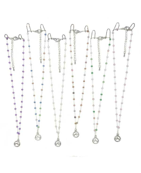Assorted beaded Necklace with Silver Dolphin pendant 