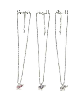 Colored crystal assorted Elephant Necklace