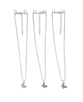 Assorted Crystal Butterfly Necklace