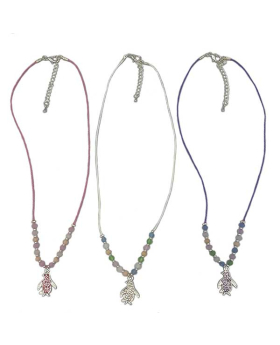 Assorted colored Crystal Penguin on beaded string Necklace