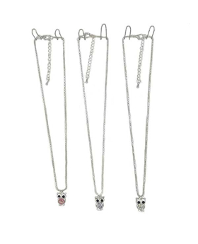 Assorted colored Crystal Owl Necklace
