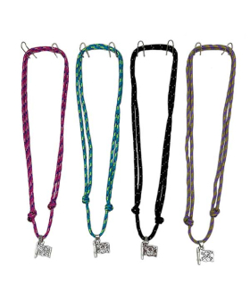 Assorted adjustable paracord Necklace with Silver Pirate Flag charm