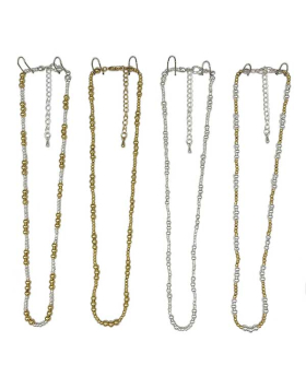 4 Assorted mixed metal beaded Necklace