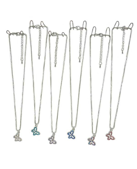 Assorted Crystal Butterfly outline charm Necklace