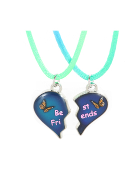 Butterfly Best Friends Mood Necklace Set