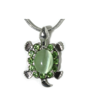 Small Rhinestone Turtle Necklace