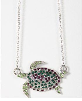 Rhinestone Sea Turtle Necklace
