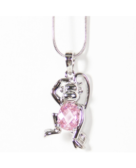 Asst Color Rhinestone Monkey Necklace