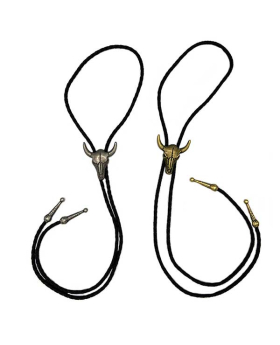 Assorted Silver and Copper Bulls Head Bolo Tie