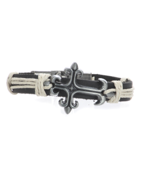 Cross Leather Woven Bracelet