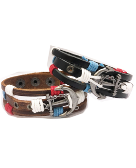 Leather Anchor Bracelet